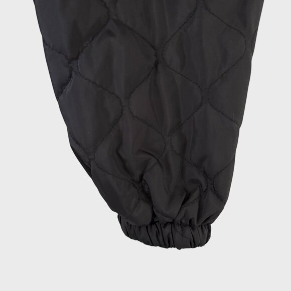 Zella Zip-Up Quilted Bomber Jacket Black Women's Medium Mock Neck Long-Sleeve - Picture 7 of 14